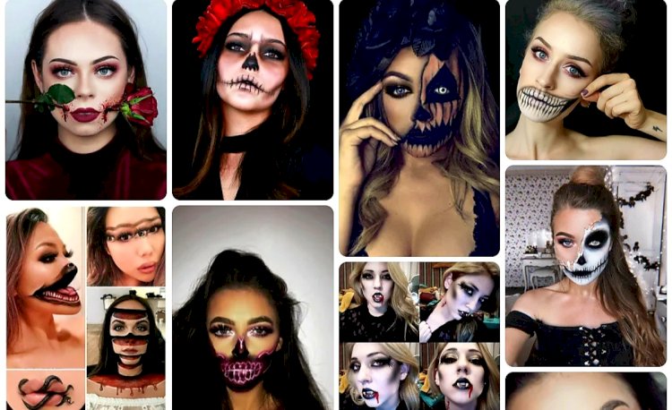 От паучков до летучих мышей и скелетов: топовая фотоподборка с ужасающим макияжем на Хэллоуин: Вам такое и не снилось