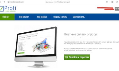 Отзыв на сайт-опросник Profi online research, сайт платит
