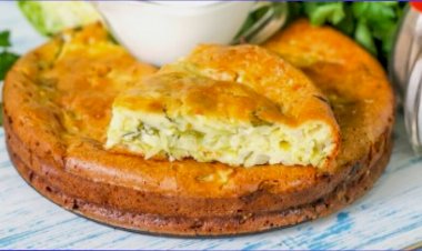 Рецепт Заливной пирог с капустой на сметане в духовке