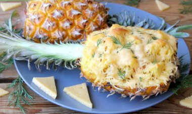 Рецепт Запечённый ананас с сыром в духовке