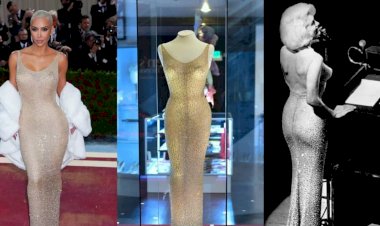 Что прячет Ким Кардашьян под накидкой? И номер Мэрилин Монро "Happy birthday mr. President"