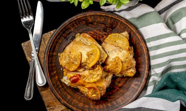 Запеченная курица с апельсинами