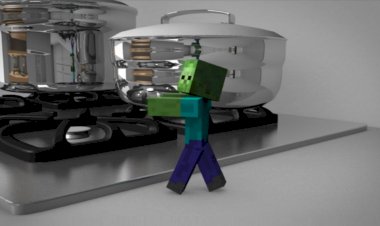 Minecraft - Зомби исследует кухню реальной жизни