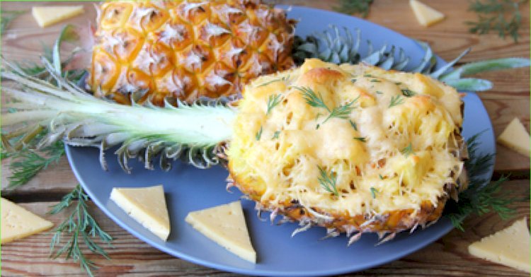 Рецепт Запечённый ананас с сыром в духовке