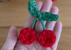 Вишенки крючком из трикотажной пряжи
