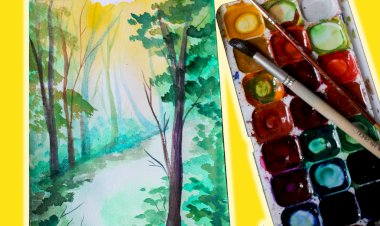 Акварельный лес. Урок рисования акварелью