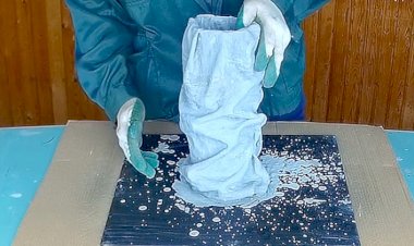 Ваза своими руками из старых джинс и цемента