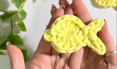 Быстрая Рыбка крючком из трикотажной пряжи