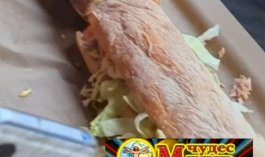 Сделано в России: 30-метровый сэндвич весом 100 кг