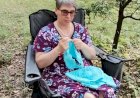 Вязание в лесу на отдыхе