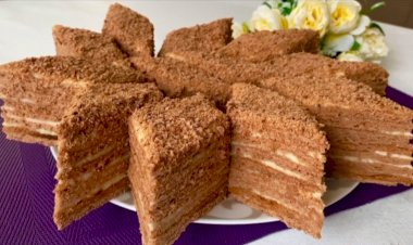 Большой шоколадно-медовый торт