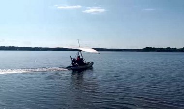 Полёт на флайботе над озером и монастырём