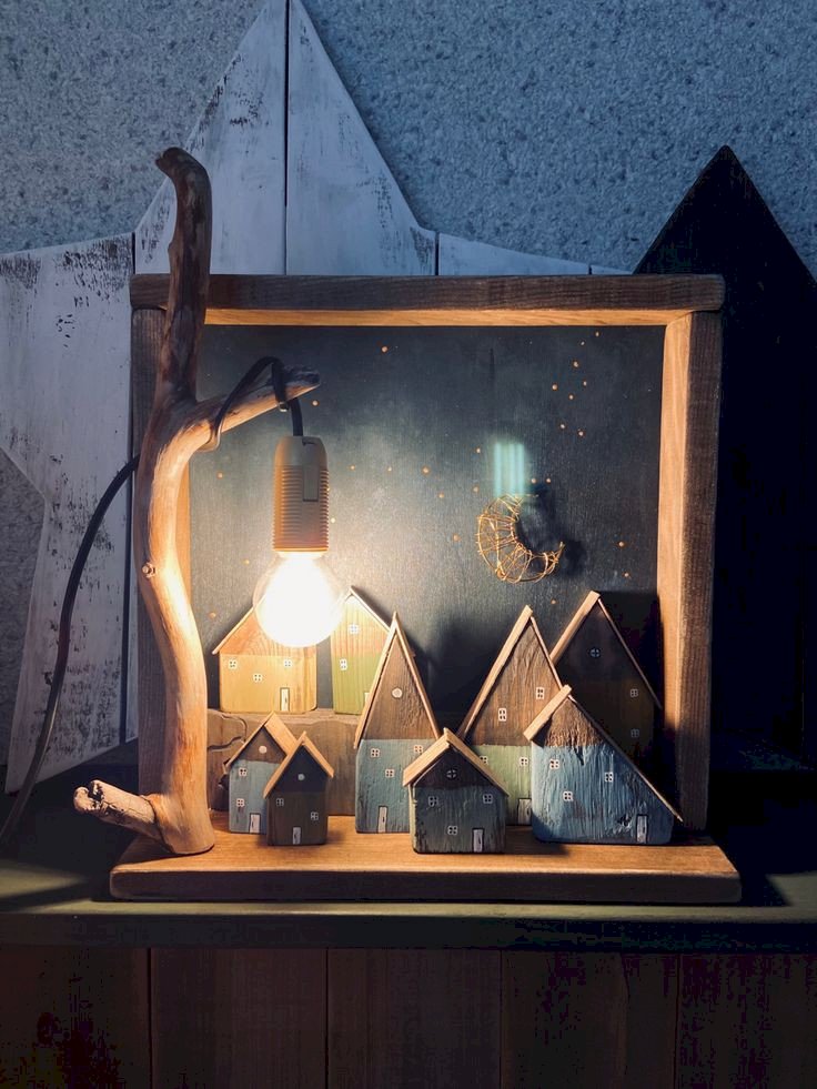 Панно светильники дрифвуд, нескучный декор для уютного дома