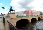 Набережная Фонтанки в Санкт-Петербурге, мост Ломоносова, Аничков мост и кони Клодта