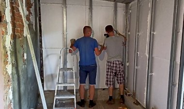 Стены из гипсокартона на обрешетку из профилей и утепление стен пенопластом