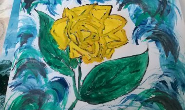 Мои очередные попытки рисовать. Роза в море