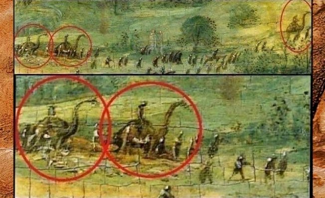 Динозавры на картине XVI века?