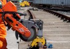 Автоматическая рельсовая пила. Резка рельсов