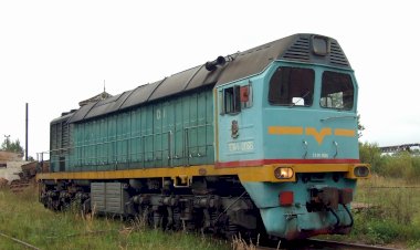 Вид из кабины машиниста. Тепловоз ТЭ114-0066