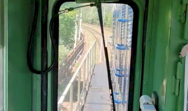 Работа машиниста на тепловозе ЧМЭ2, вид из кабины машиниста