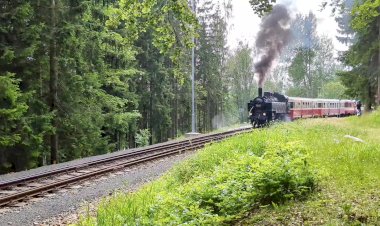 Ретропоезд по тягой ЧМЭ2 и Танк-Паровоза