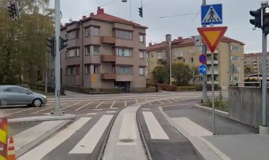 Трамвайный Маршрут № 7, Вид из кабины машиниста, Хельсинки