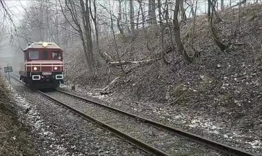 Тепловоз ЧМЭ2 следует резервом на скорости!