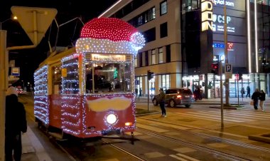 Рождественский трамвай в Щецине