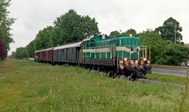 Тепловоз 733, Тип ВМЭ1 едет со старыми вагонами