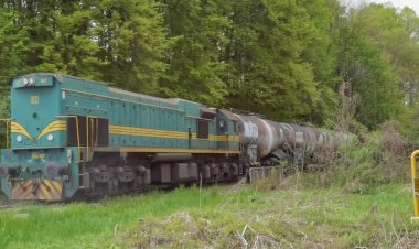 Словения, манёвры тепловоза SŽ 664-107 с цистернами на станции Крань