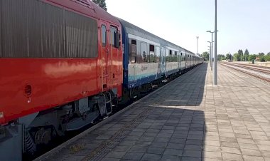 Пелмоносори, прибытие пригородного поезда на станцию