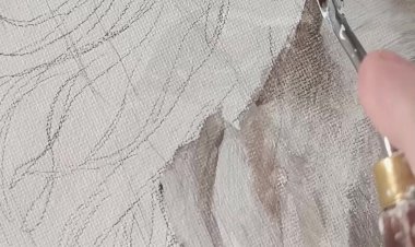 Интерьерная картина с лошадью. Начало создания.