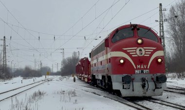 Тепловоз M61.017 с хопперами дозаторами и приветливым машинистом