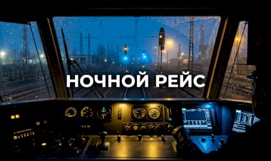 Ночная поездка в кабине машиниста поезда