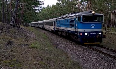 Тепловоз 754 046 с поездом Хель - Нурек
